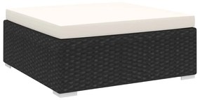 vidaXL Taburet modular, 1 buc., negru, poliratan, cu pernă
