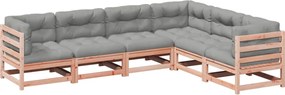 vidaXL Set canapele grădină cu perne, 6 piese, lemn masiv brad douglas