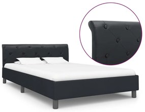vidaXL Cadru de pat, negru, 120 x 200 cm, piele ecologică