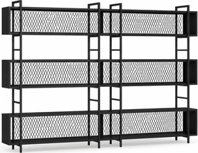 Biblioteca de birou 285LCV1180, negru, PAL melaminat/metal, 280x34x180