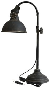 Lampă de birou din metal, finisaj negru antichizat, H53 cm, Factory