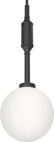 Pendul suspendat din metal negru 33cm si glob sticla Ero I