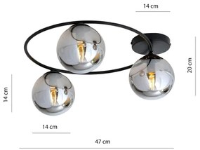 Plafonieră SOPRA 3xE14/10W/230V negru