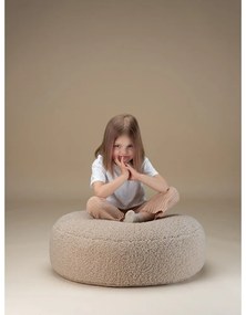 Fotoliu puf pentru copii maro deschis cu tapițerie din țesătură bouclé Round – Wigiwama