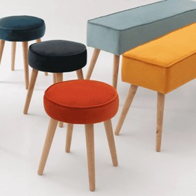 Taburet din Catifea Galben POPY - Catifea Galben Lungime(35 cm) x latime(35 cm) x Inaltime(43 cm)