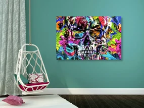 Tablou craniu de artă colorat