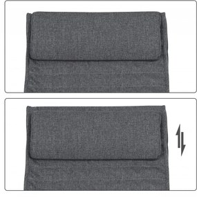 Fotoliu balansoar, lemn de mesteacan / textil, antracit / alb, Songmics