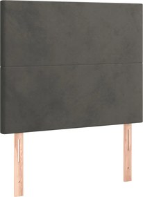 vidaXL Tăblie de pat gri închis 100x5x118/128 cm catifea
