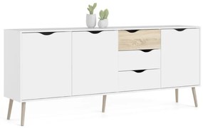 Comodă albă 196x82x39 cm Oslo – Tvilum
