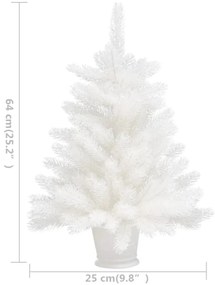 Brad de Craciun artificial cu LED-uri, alb, 65 cm 1, 65 cm
