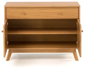 Comodă în culoare naturală joasă cu aspect de lemn de stejar 100x75 cm Kensal – Woodman