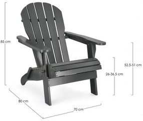 Scaun gri, din lemn, pliabil, Philadelphia, Yes