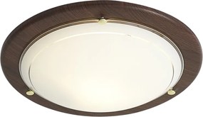 Plafonieră clasică din lemn de nuc cu sticlă albă - Mesiac