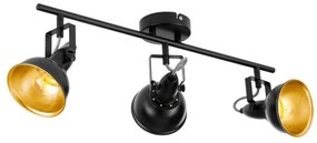 Plafonieră cu spoturi Eglo THORNTON 75513 - 3xE14/28W/230V, negru/auriu