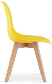 Scaun galben KITO cu picioare de fag