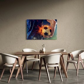 Tablou - Minge de fotbal în flăcări (90x60 cm)