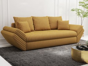 Canapea extensibilă dumonde cu ladă de depozitare si sezut confortabil din spuma high-density, Loana Ambience Mustar 250x100 cm