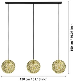 Lustră pe cablu SKOURA 3xE27/60W/230V Eglo 39757