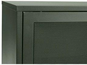 Comodă verde-închis joasă din metal cu ușă glisantă 160x75 cm Veep – Unique Furniture