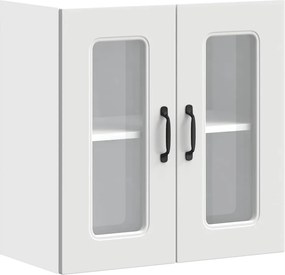 vidaXL Dulap de bucătărie cu ușă sticlă „Kalmar” lemn prelucrat alb