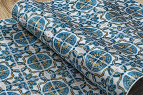 ANDRE 53020 covor lavabil gresii de Lisbona, bucatarie, anti-alunecare - albastru / bej