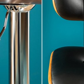 Scaun bar design deosebit Classico 115cm, negru/ nuc A-39040 VC