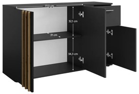 Comodă TOLIS 3D1S, negru