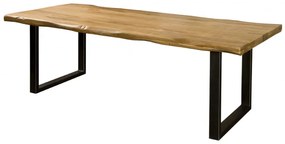 Masa dreptunghiulara cu blat din lemn de mango 180x90x77 cm maro/negru