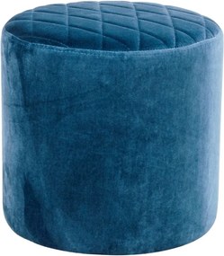 Puf cu tapițerie de catifea House Nordic Ejby, ø 34 cm, albastru