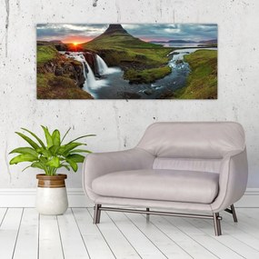 Tablou - Kirkjufell la apus (120x50 cm)