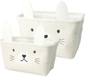 Hatu Set de coșuri de depozitare pentru copiiIepure, 2 bucăți, crem
