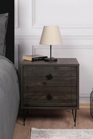 Noptiera Glynn Nightstand, Crem, 40x55x50 cm