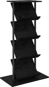 vidaXL Raft pentru reviste cu raft Stejar Negru 68 x 40 x 123.5 cm