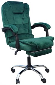 JAKS Scaun de birou reglabil din velur verde BOSS