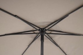 Umbrela de gradina cu brat pivotant gri taupe din poliester si metal, ∅ 270 cm, Samba Bizzotto