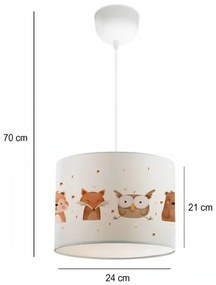 Lustră pentru copii CANDY 1xE27/40W/230V alb/maro