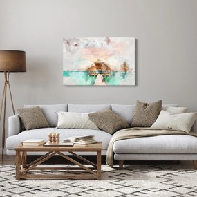 Tablou - Maldive, debarcader din lemn (90x60 cm)