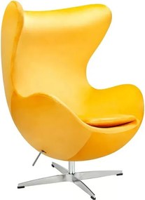 Fotoliu Egg Classic Velvet 77x73x106 cm - galben, catifea, bază din aluminiu