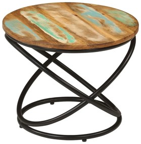 vidaXL Măsuță de cafea Ø50x40 cm, lemn masiv reciclat și oțel