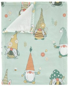 Pătură verde-deschis din micropluș/cocolino 130x170 cm cu model de Paști Spring Gonks – Catherine Lansfield