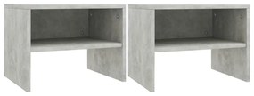 vidaXL Noptiere, 2 buc., gri beton, 40x30x30 cm, lemn prelucrat