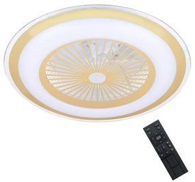 Plafonieră LED dimabilă cu ventilator Brilagi RONDA LED/48W/230V auriu + telecomandă