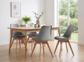 Scaun GRI BALI MARK cu picioare din lemn de fag, sezut gri inchis