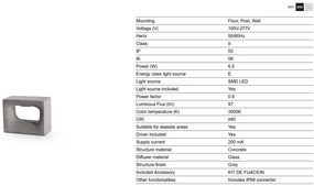 Lampa LED exterior iluminat ambiental IP55 GLINT 3000K gri