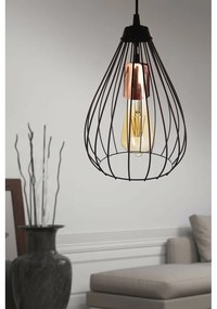 Lustră neagră cu abajur din metal ø 24 cm – Opviq lights