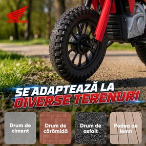 AIYAPLAY Motocicletă electrică pentru copii 3+ ani, Honda CRF 450R cu licență, 12 V, baterie cu litiu, suspensie, roșu | Aosom Romania