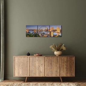 Tablou - Panorama Rotterdamului, Țările de Jos (cu ceas) (90x30 cm)