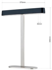 Veioza/Lampa de masa LED moderna AUFTAKT crom satin/negru