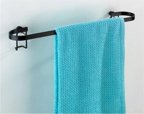 Suport de perete pentru prosoape Wenko Classic Plus, negru