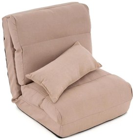 Fotoliu pliant confortabil, 220 x 60 x 14 cm, bej